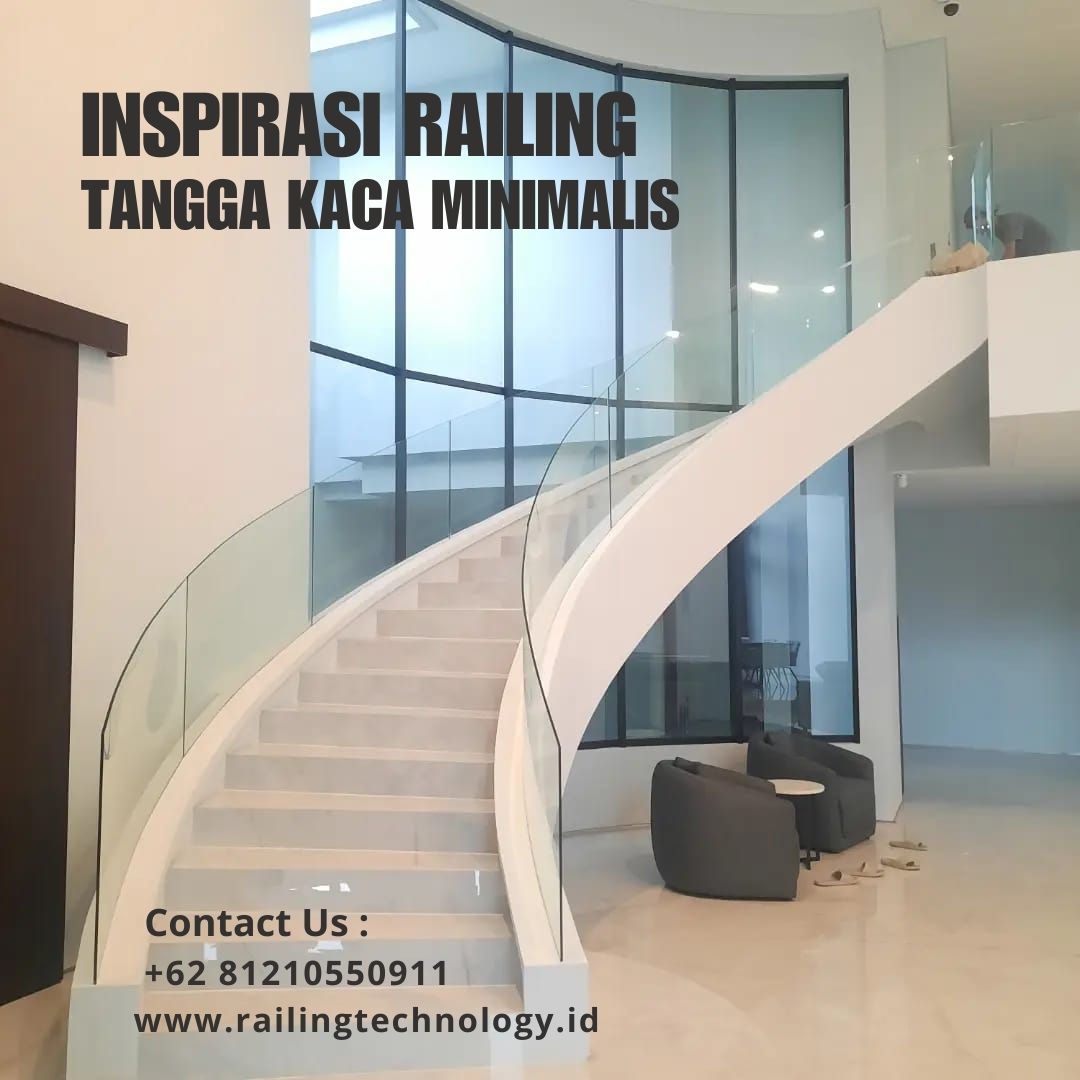 Inspirasi Railing Tangga Kaca