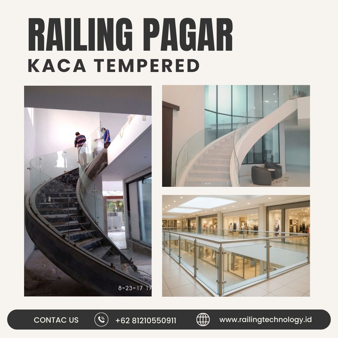 Jasa Railing Pagar Kaca Tempered Joglo