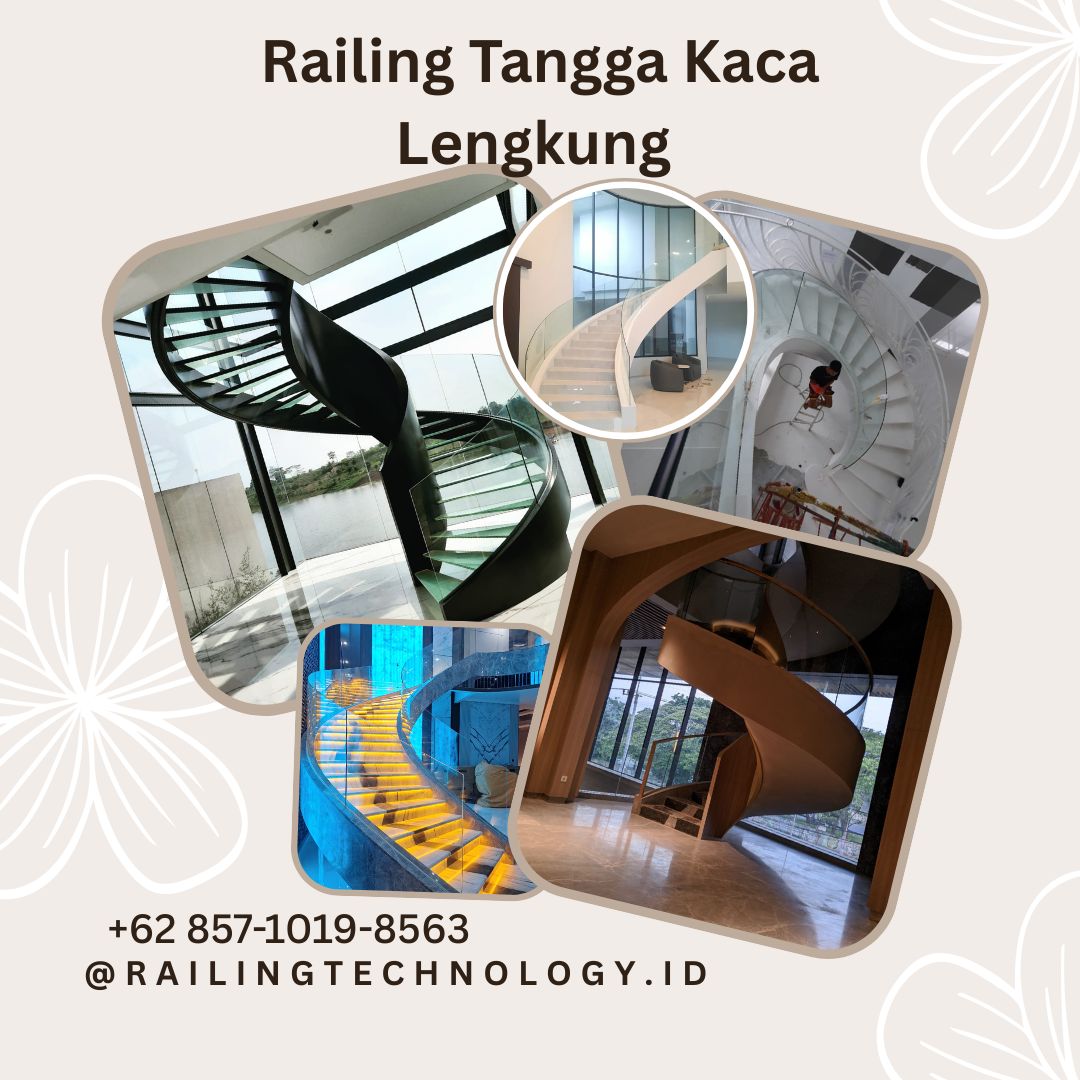 Railing Tangga Kaca Lengkung Slipi Palmerah