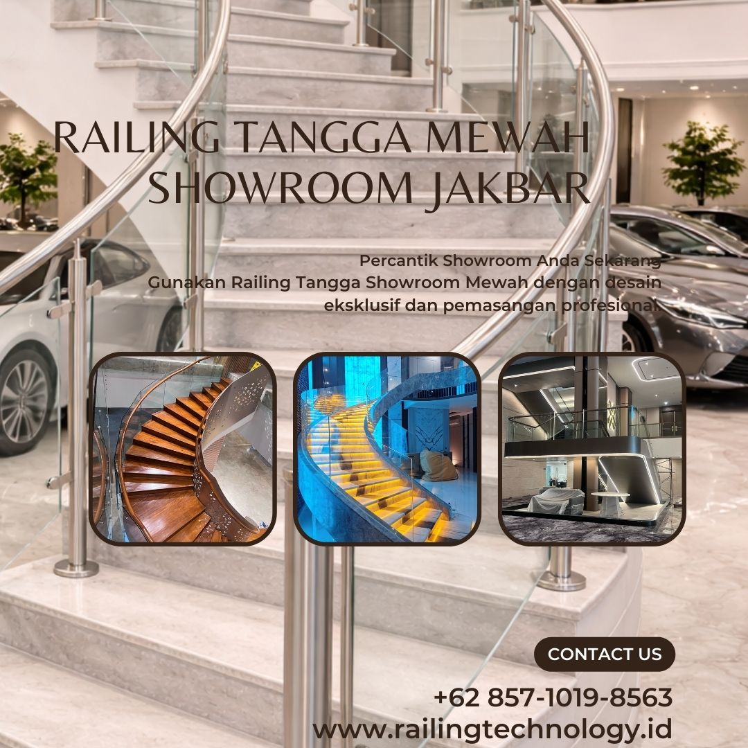 Desain Railing Tangga Mewah Showroom JakBar