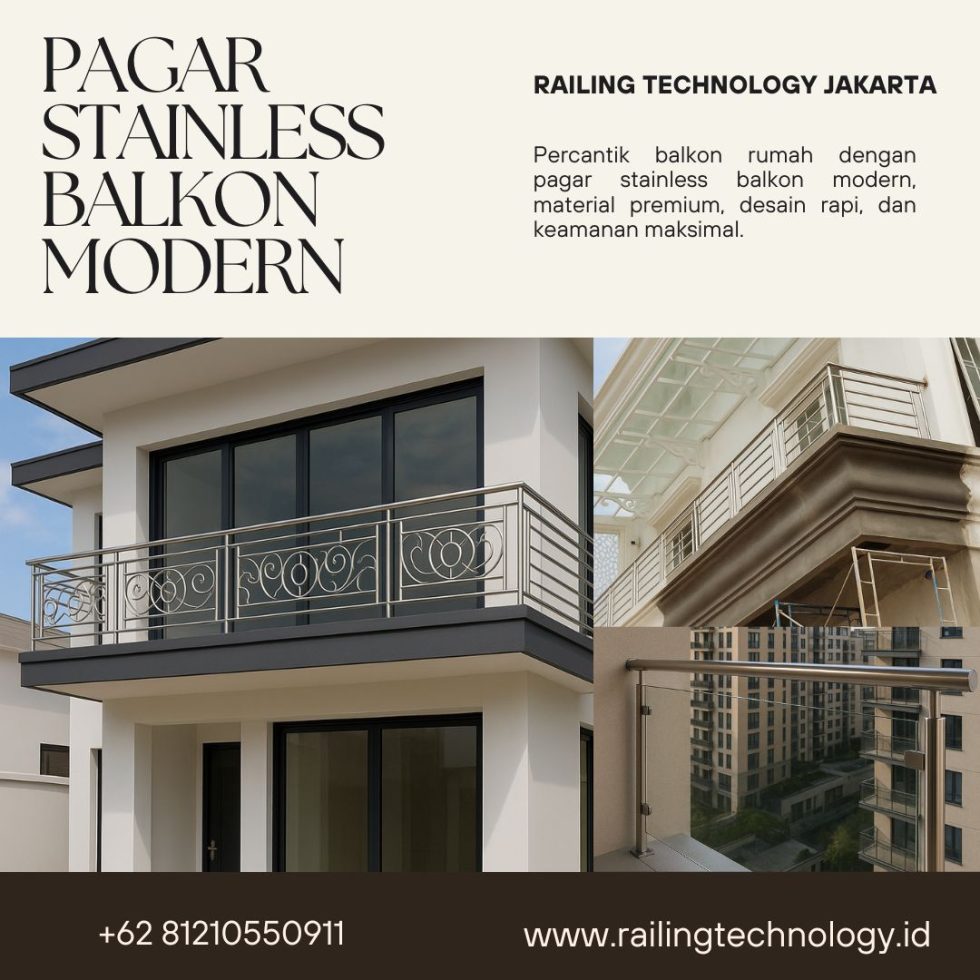 Pagar Stainless Balkon Modern Kebon Jeruk - Railing Technology