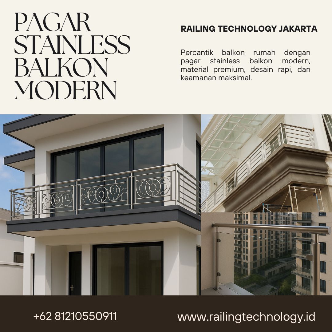 Pagar Stainless Balkon Modern Kebon Jeruk