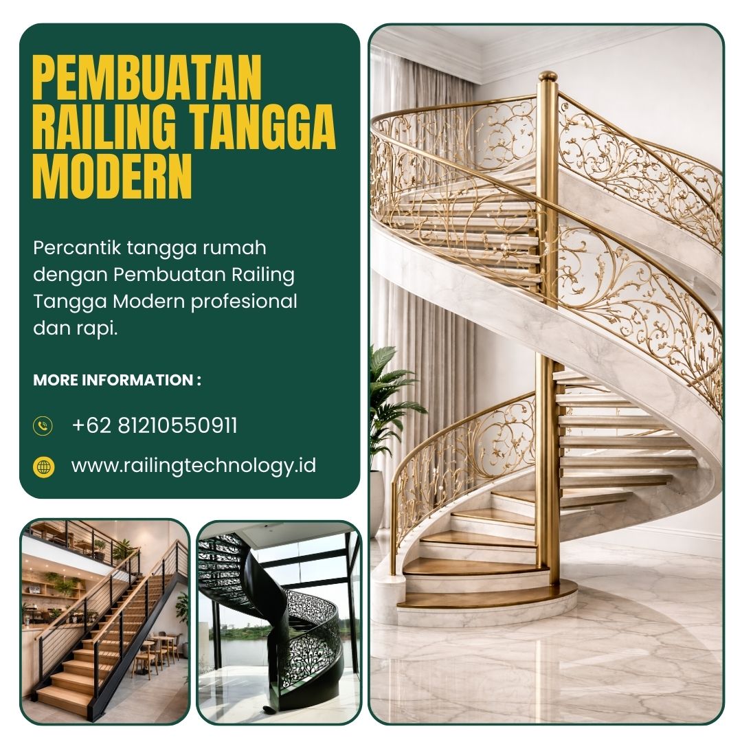 Pembuatan Railing Tangga Modern Duri Kosambi