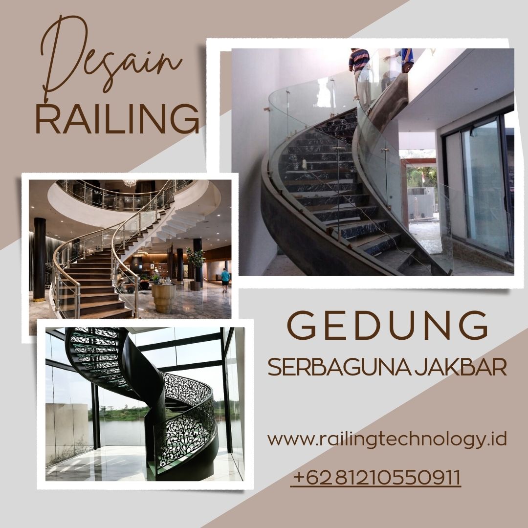Desain Railing Tangga Gedung Serbaguna JakBar
