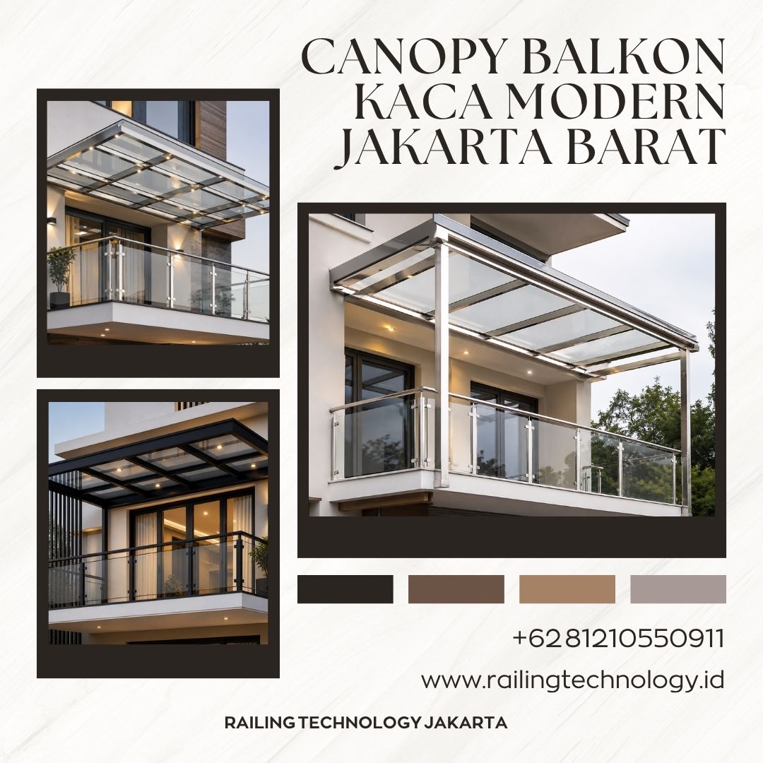 Canopy Balkon Kaca Modern Jakarta Barat