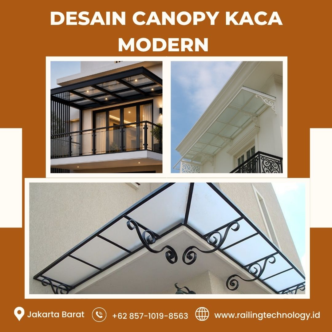 Desain Canopy Kaca Modern Slipi JakBar