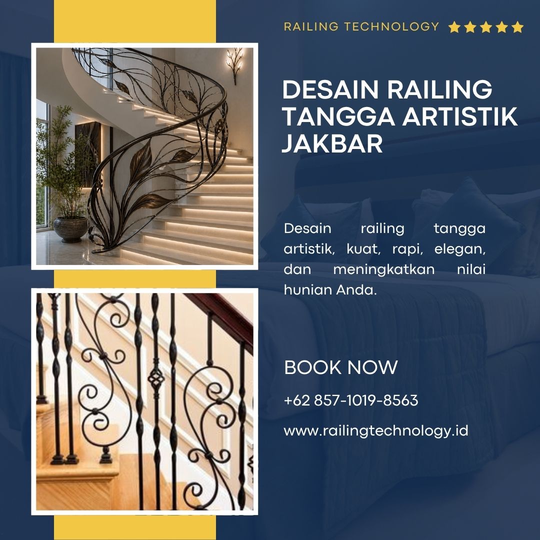 Desain Railing Tangga Artistik Jakarta Barat
