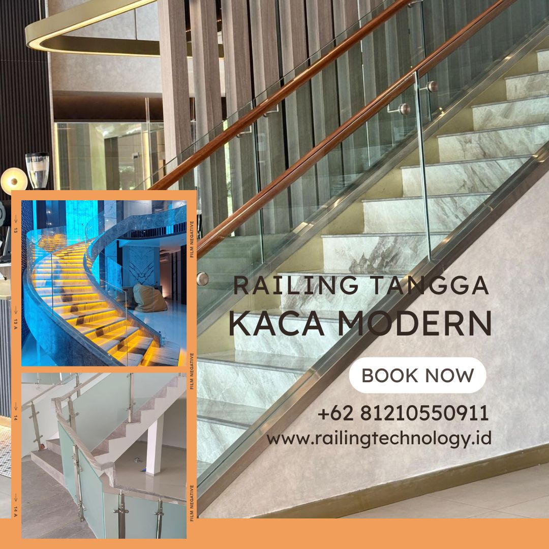 Railing Tangga Kaca Modern Slipi JakBar