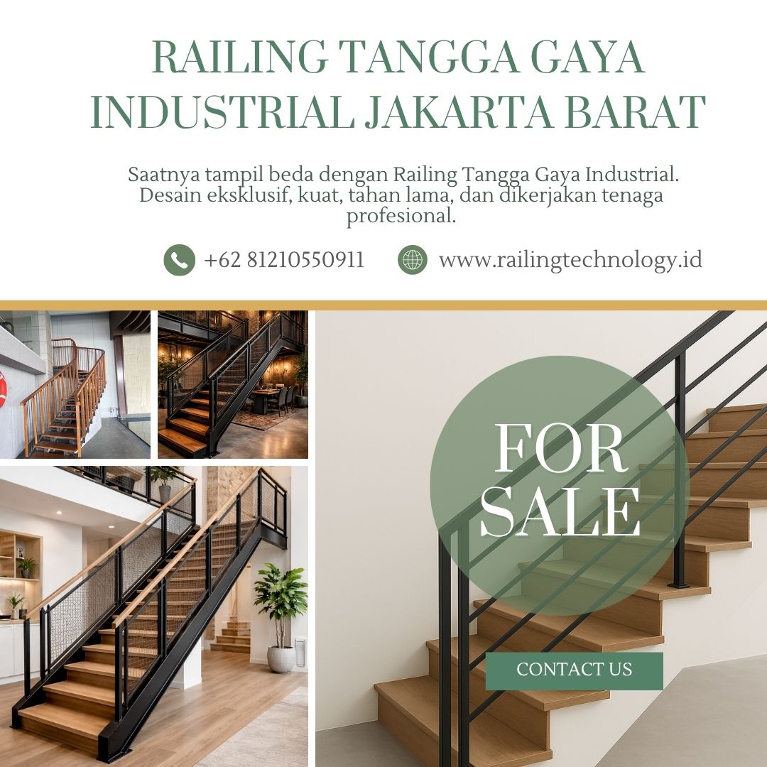 Railing Tangga Gaya Industrial Jakarta Barat