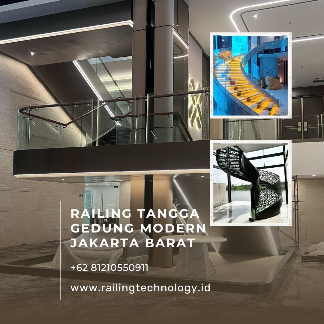 Railing Tangga Gedung Modern Jakarta Barat