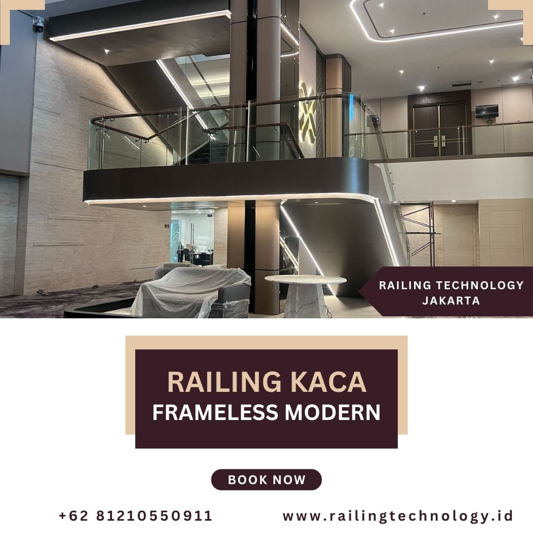 Railing Kaca Frameless Modern Kedoya JakBar